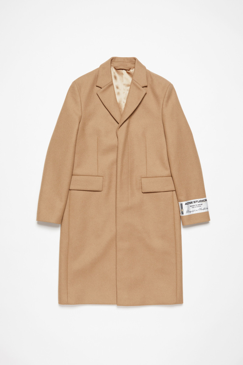 Single-breasted wool coat - Camel Beige 7
