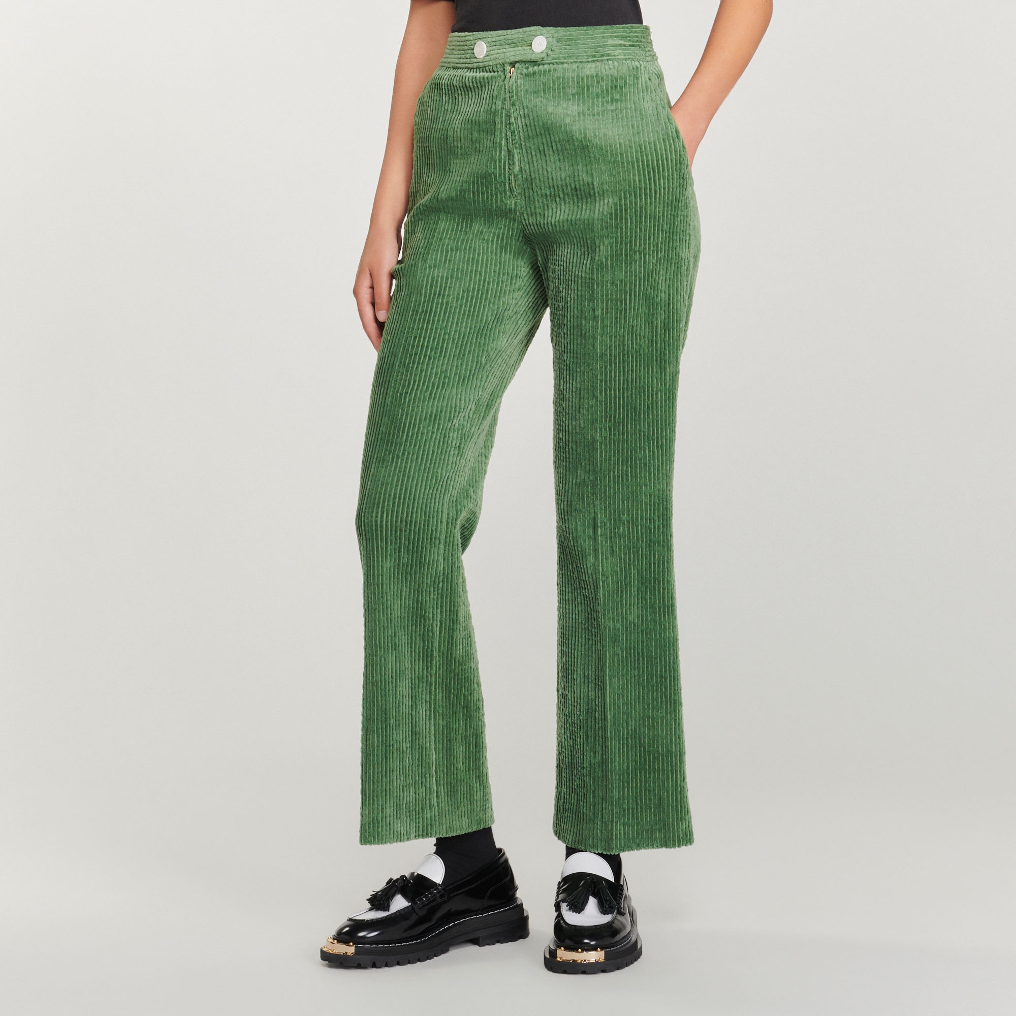 Corduroy straight-leg pants - 5