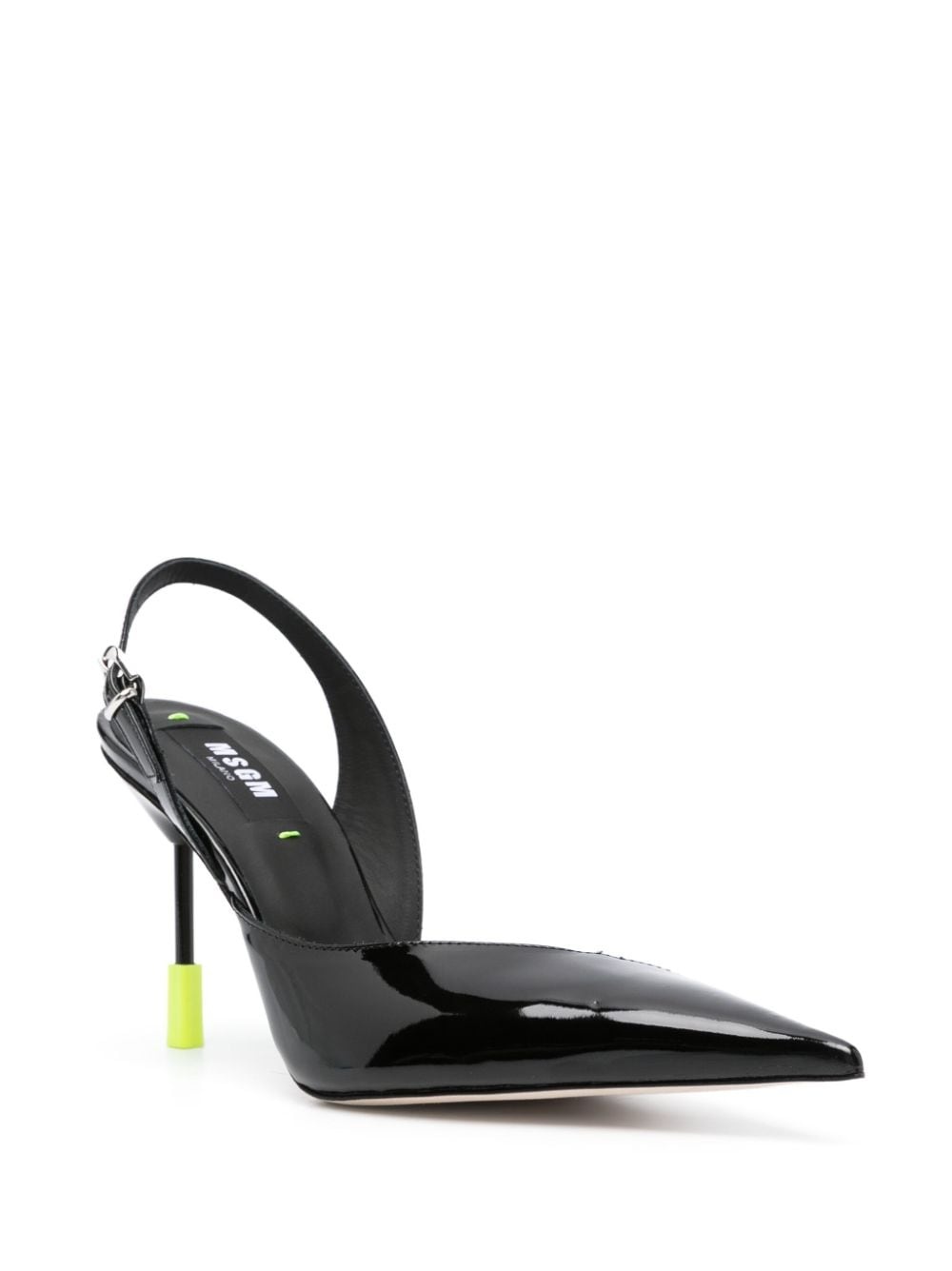 heel-appliquÃ© 95mm leather slingback pumps - 2