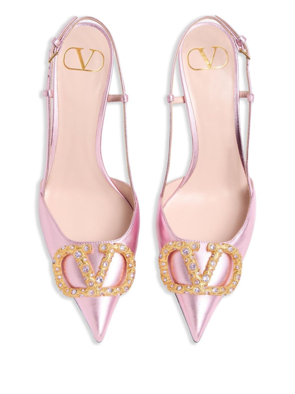 80mm VLogo Signature slingback pumps - 4