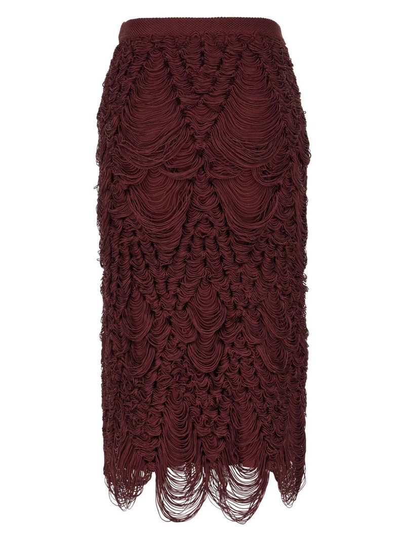 FERRAGAMO fringed midi skirt outlook