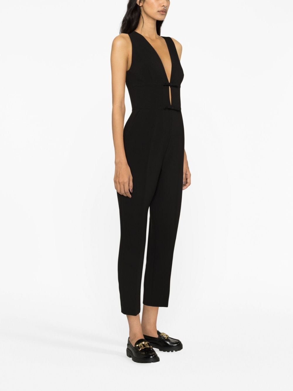 bow-embellished cropped jumpsuit - 3