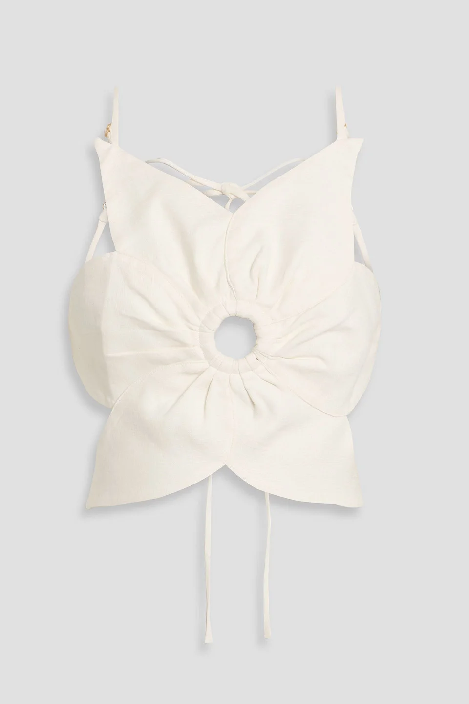 Rachel cropped linen-blend top - 1