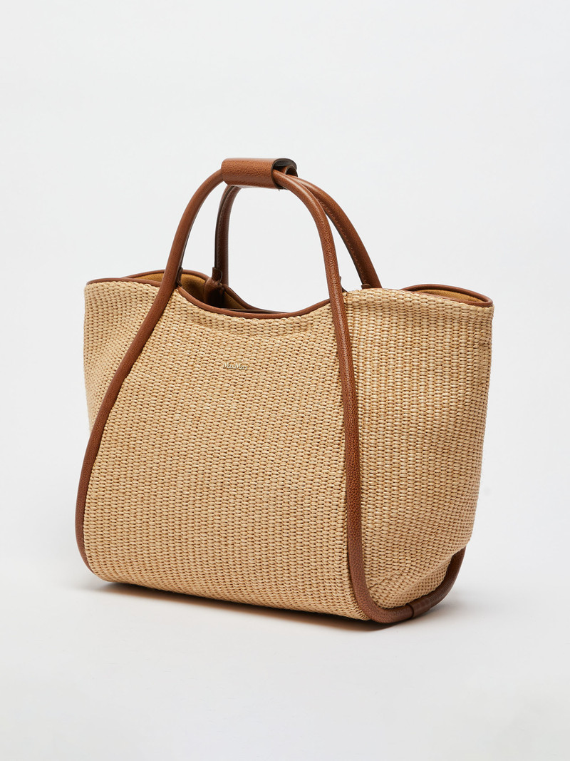 Max Mara MARINESSTRAW Woven straw tote bag outlook