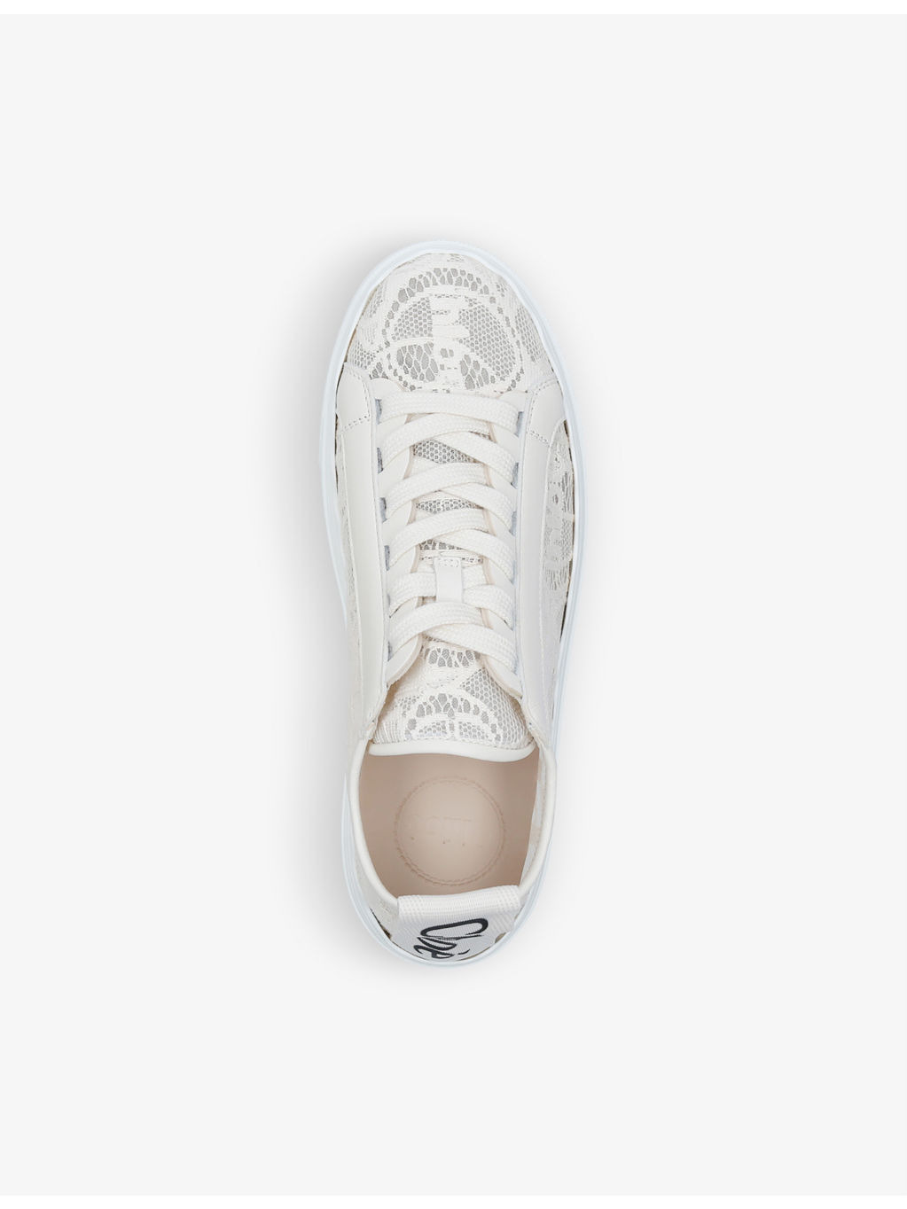 Lauren brand-motif lace trainers - 2