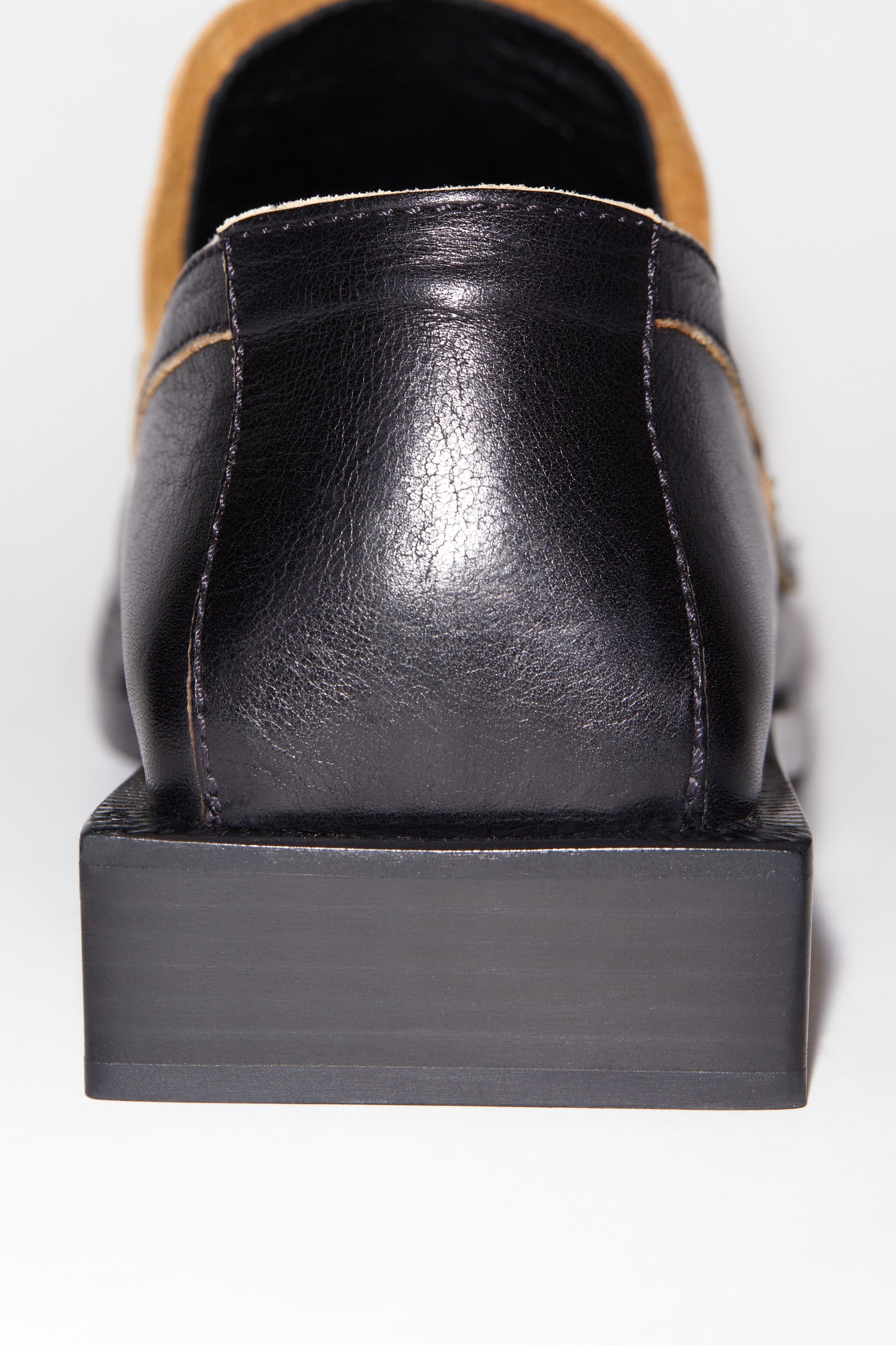 Square Toe Loafers - Black - 5