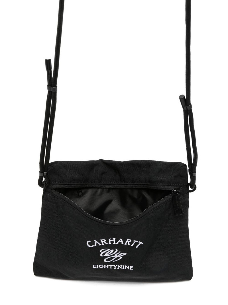 logo-embroidered shoulder bag 5