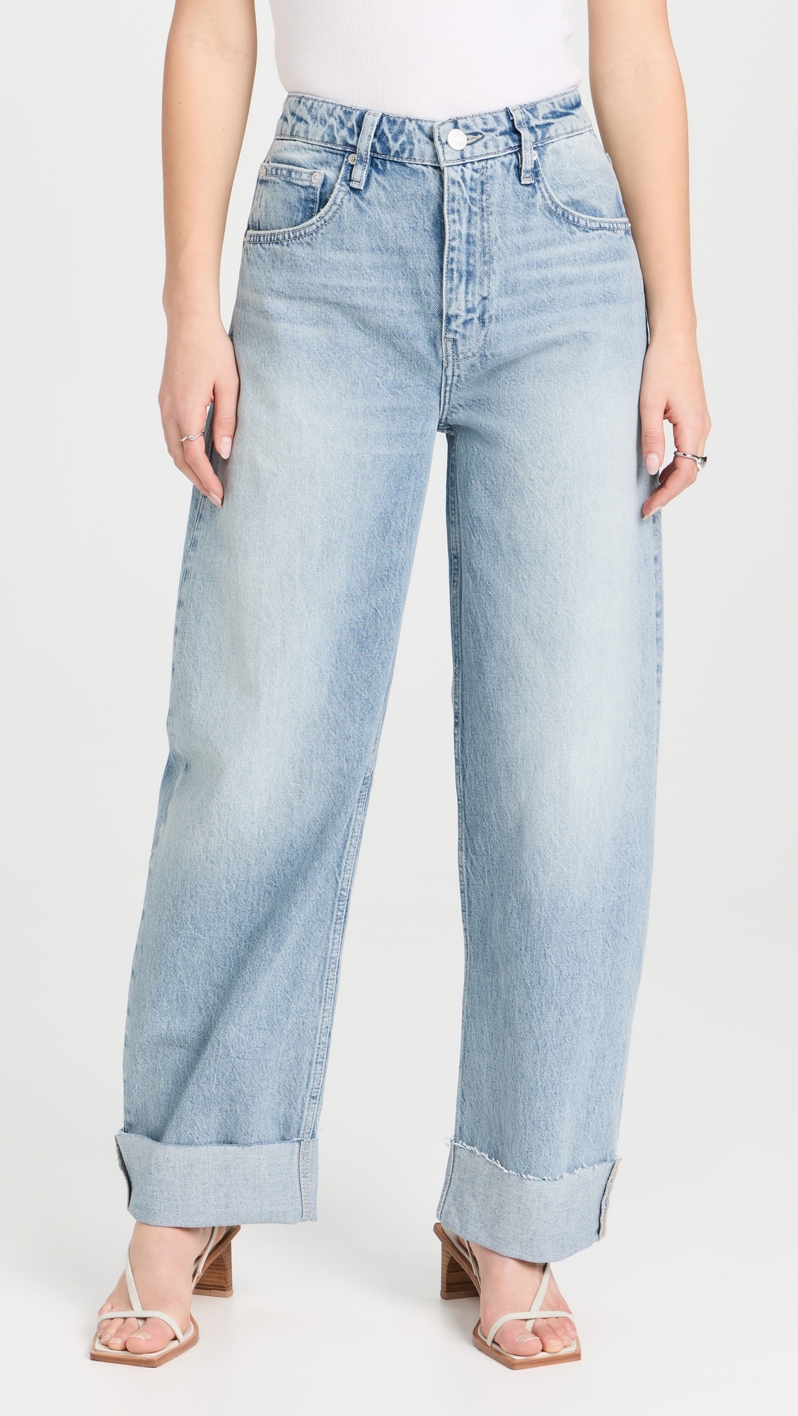 Long Barrel Raw Cuff Jeans - 1