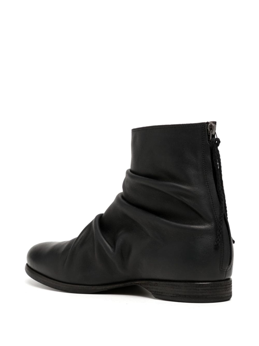 pleat-detail leather boots - 3