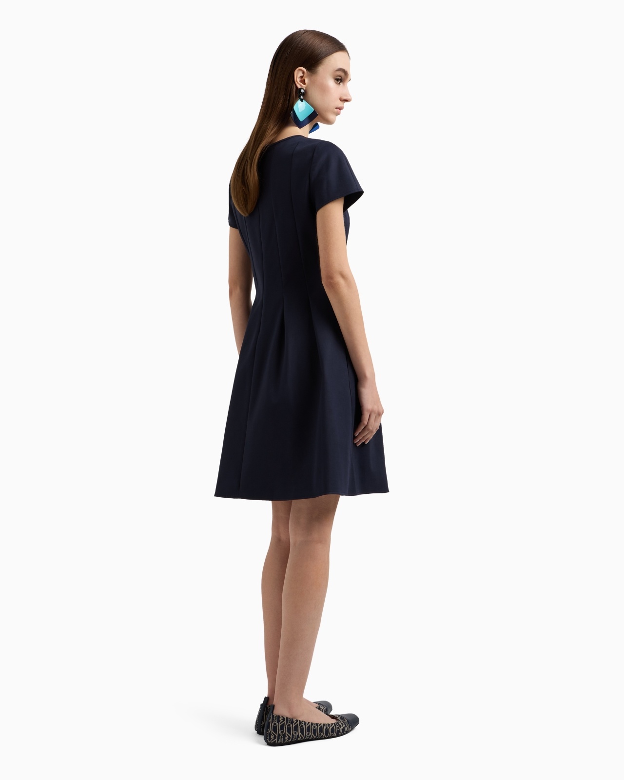 COUTURE COTTON BLEND DRESS WITH PLEATS - 3