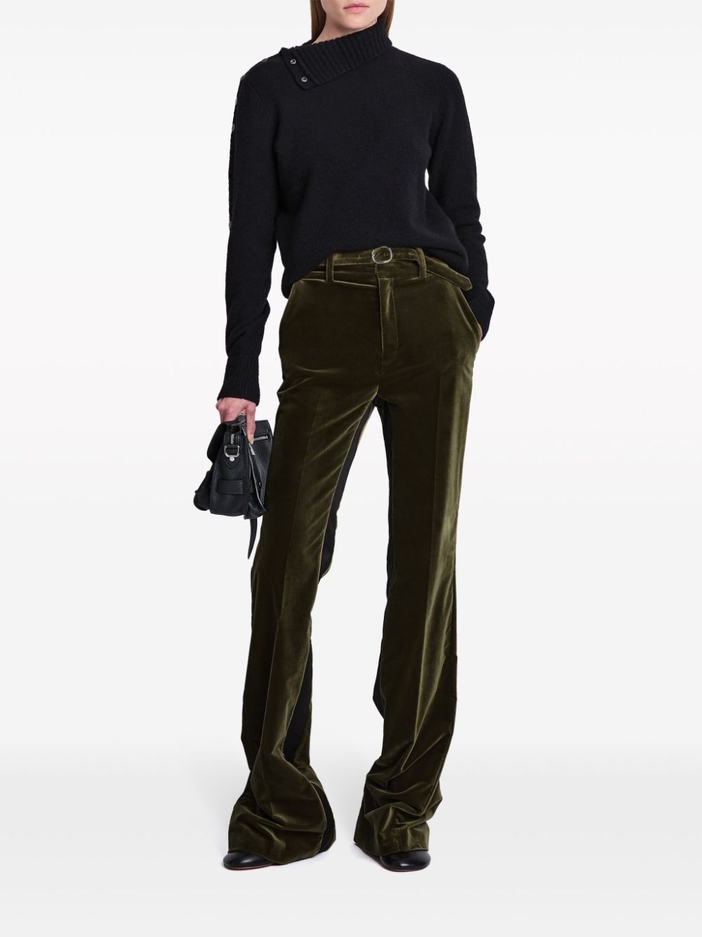 velvet flared trousers - 2