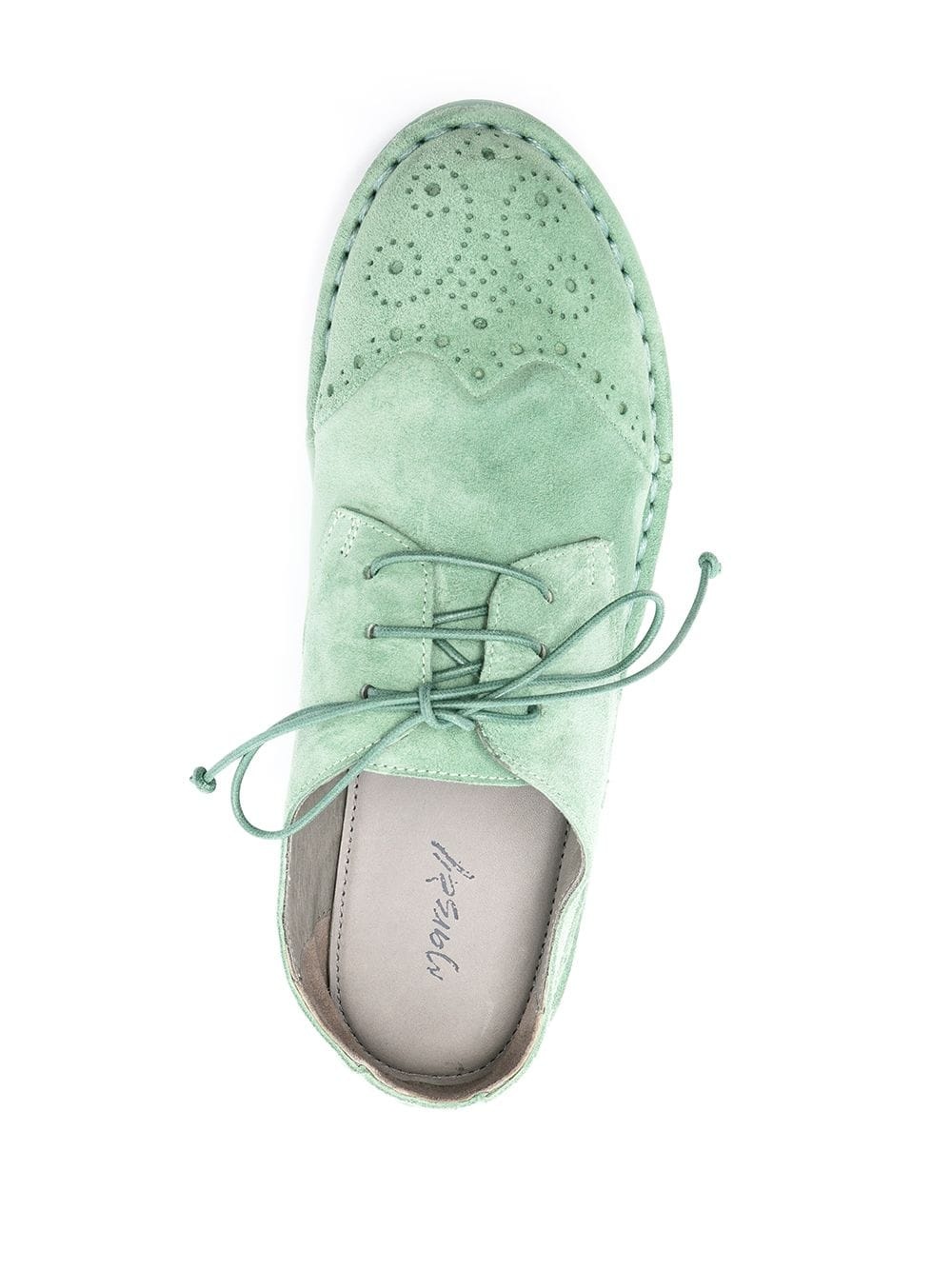 suede-effect lace-up brogues - 4