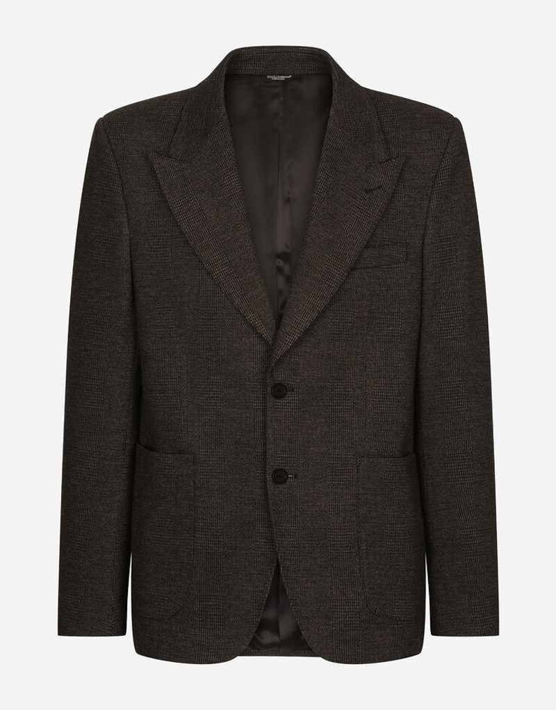 Glen plaid stretch jersey jacket - 1