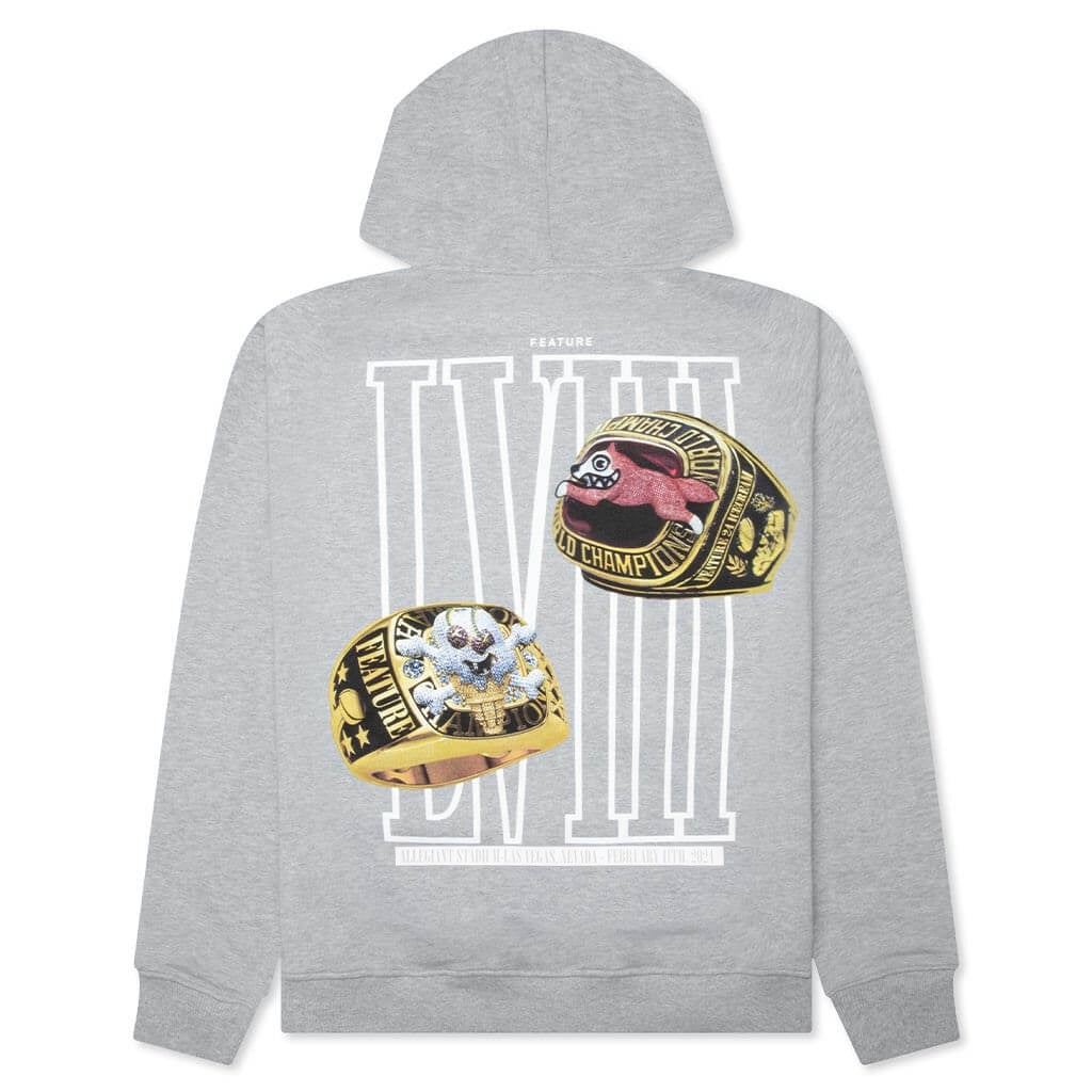 FEATURE X ICECREAM RINGS HOODIE - HEATHER GREY - 2