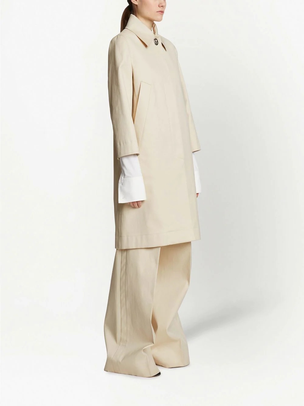 single-breasted cotton coat - 3