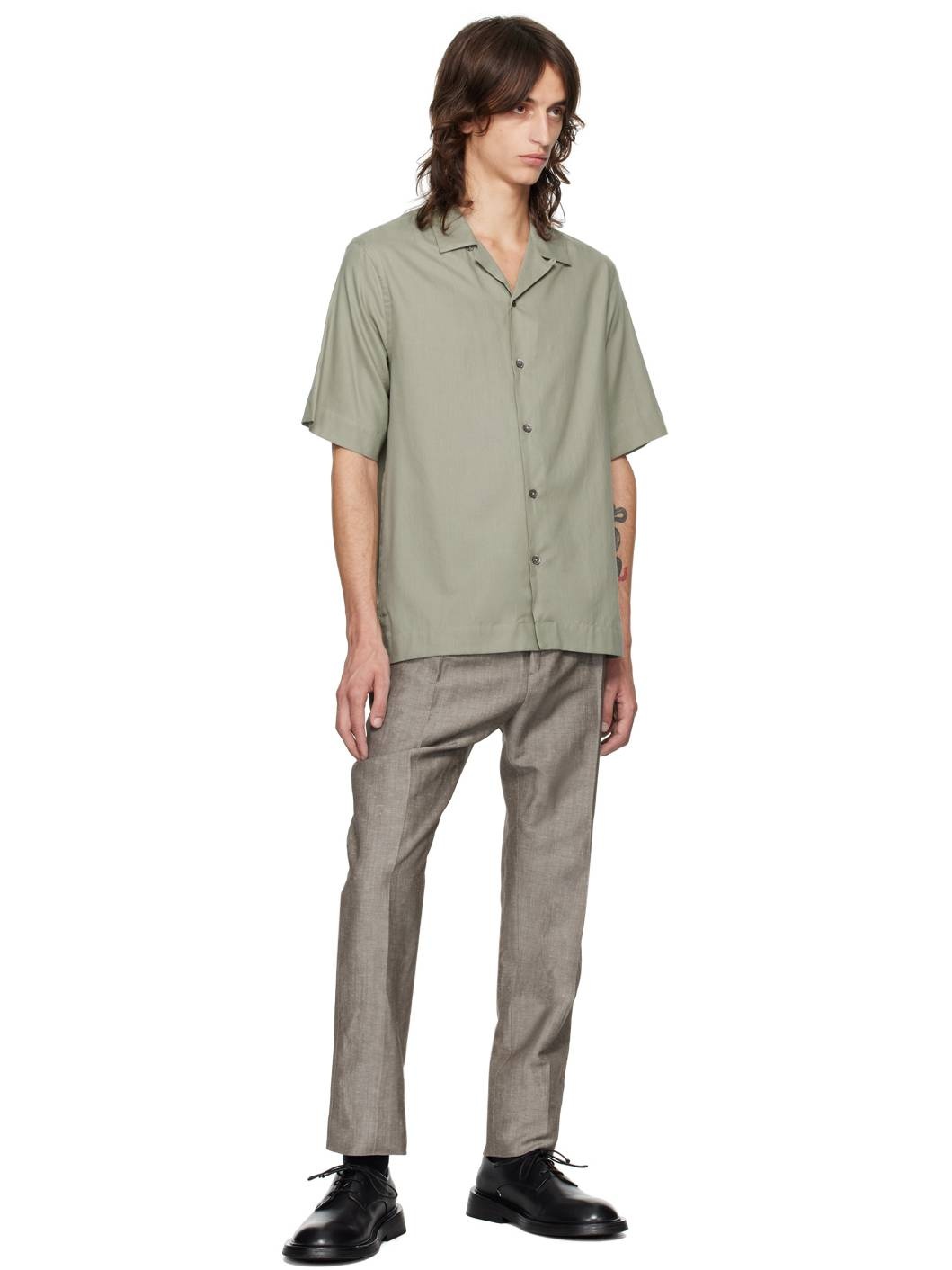 Green Button-Down Shirt - 4