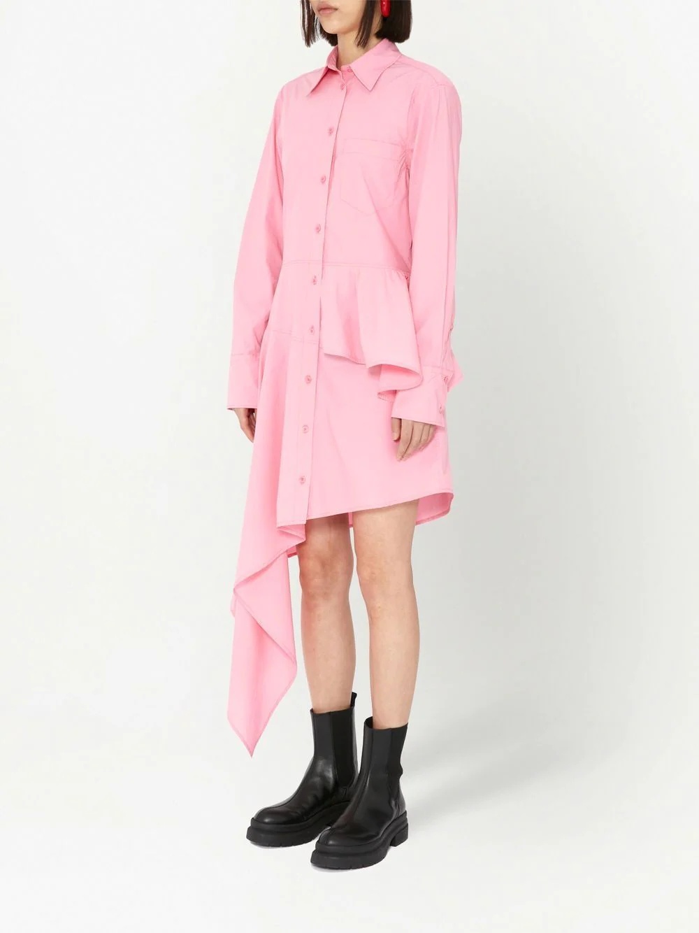 asymmetric peplum shirt dress - 3