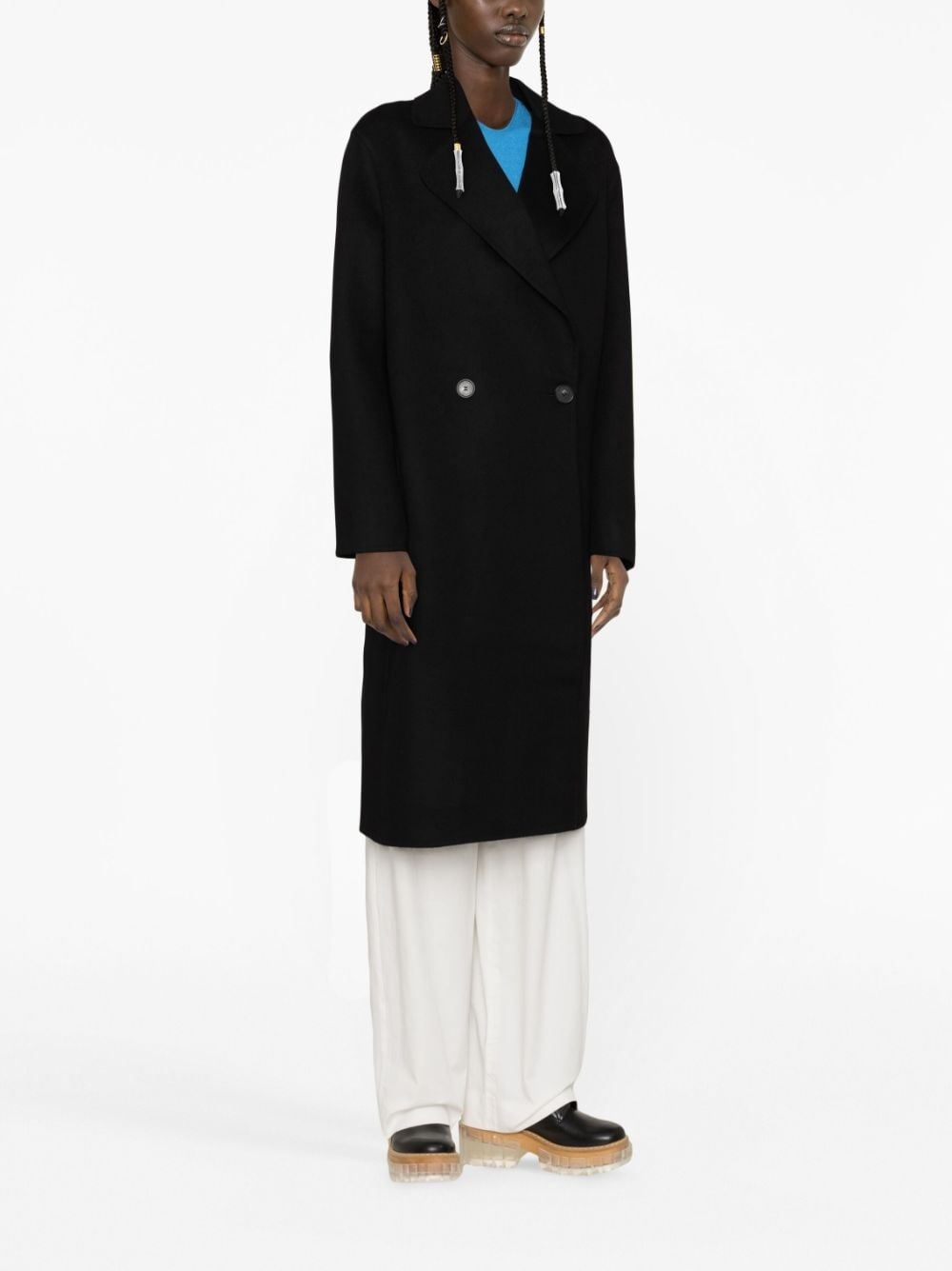 double-breasted wool coat - 3