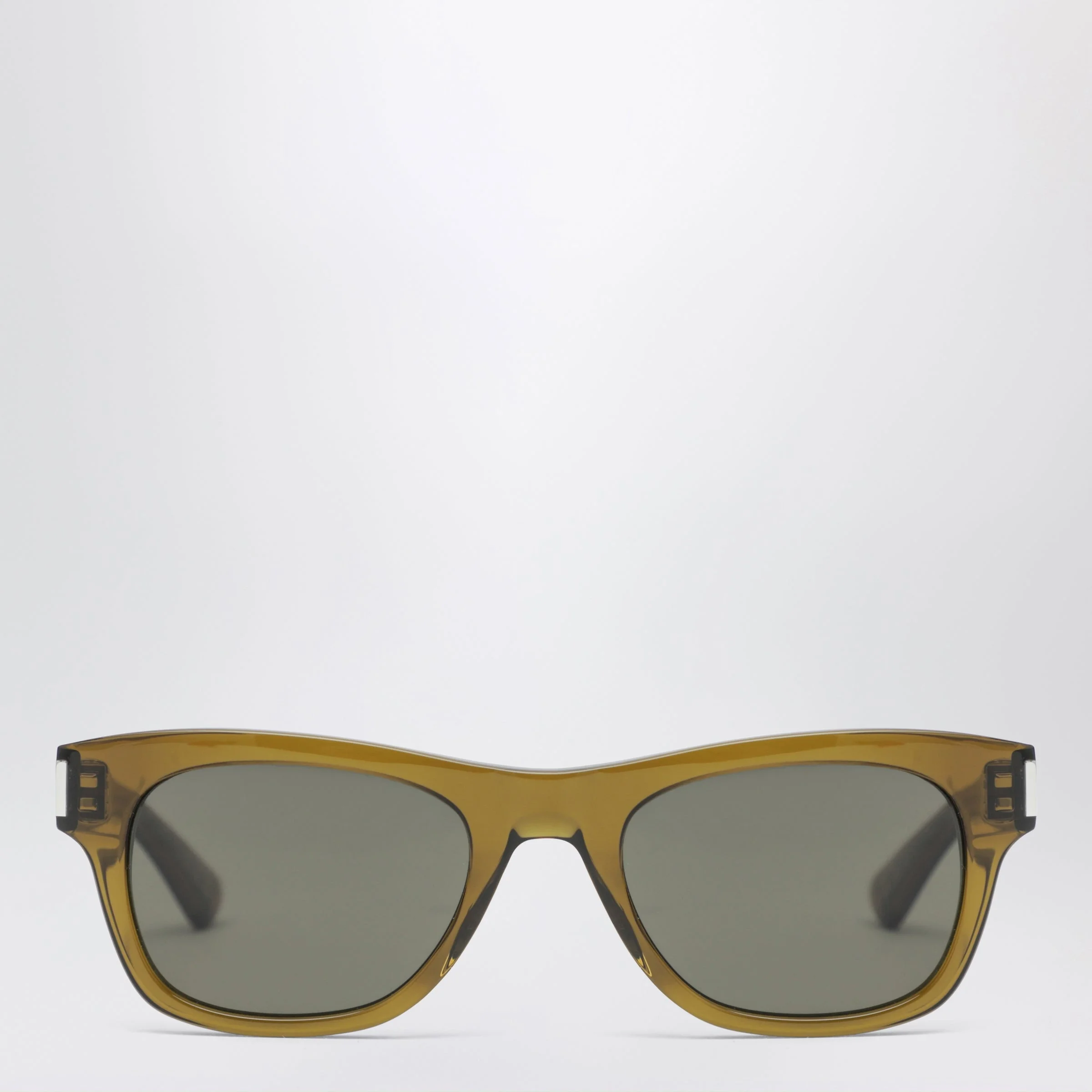 Olive brown rectangular sunglasses - 1