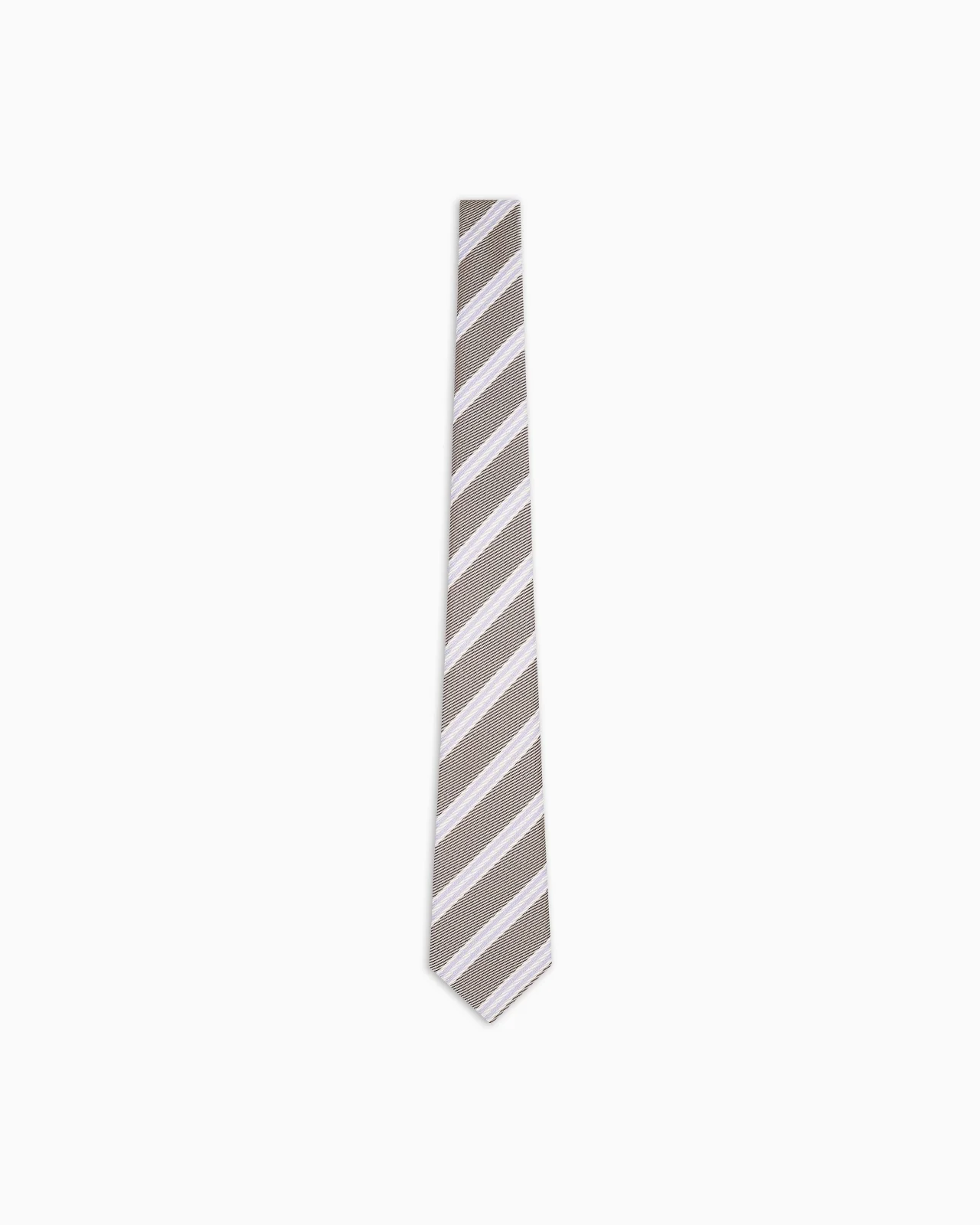 SILK TIE WITH JACQUARD STRIPES - 1