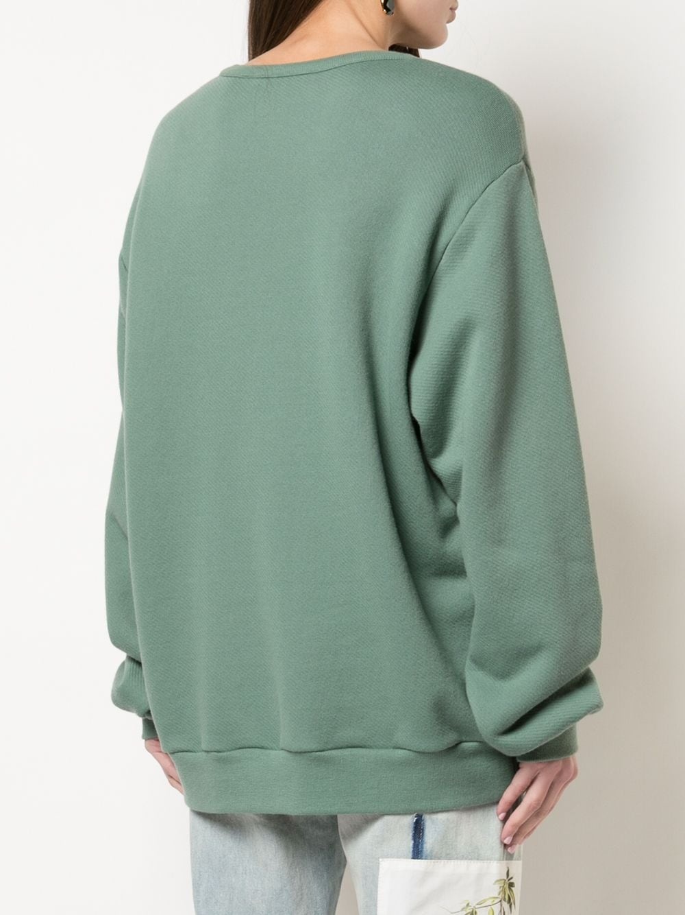 flap shoulder Botanical sweatshirt - 4