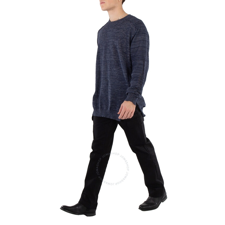 Yohji Yamamoto Navy Open Work Po Sweater, Brand Size 3 (Large) - 3