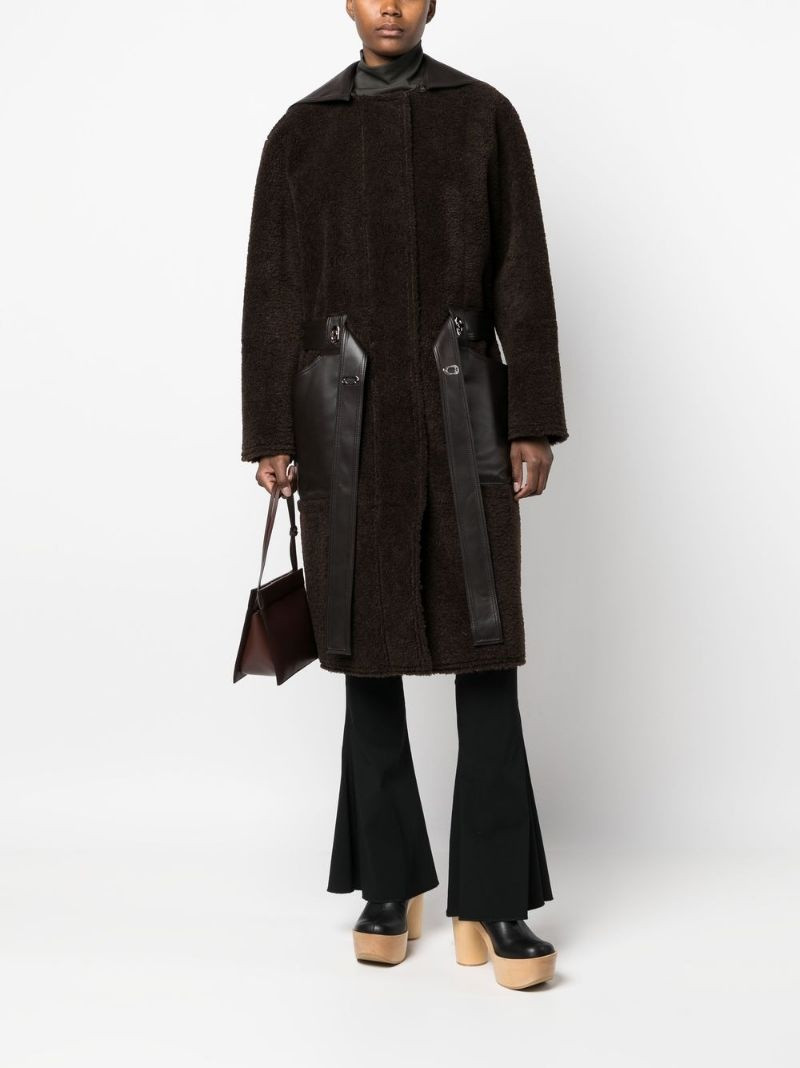 LOW CLASSIC faux-leather zip-up coat outlook