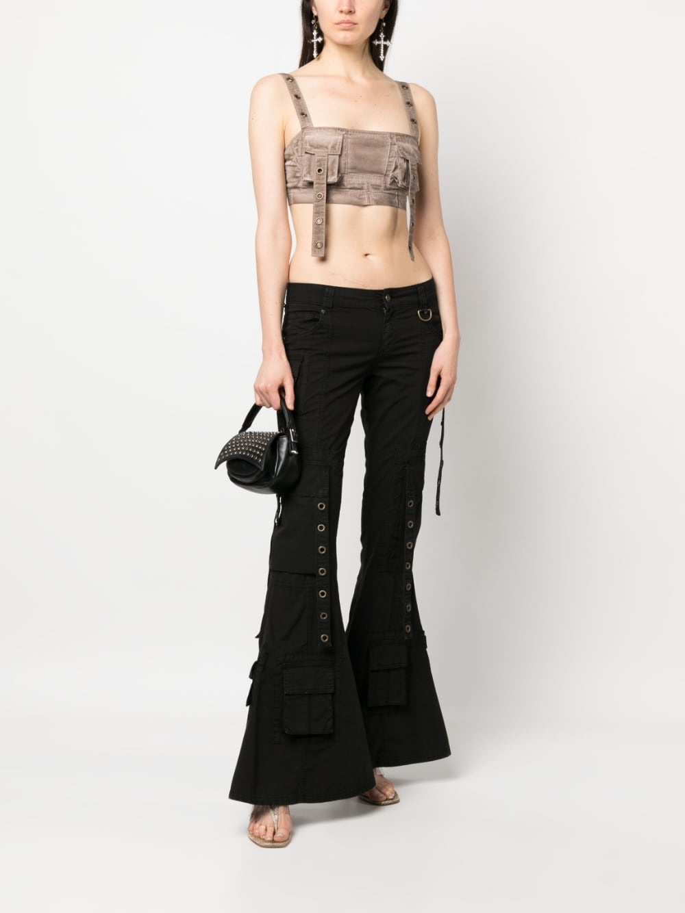 eyelet-detail bandeau top - 2