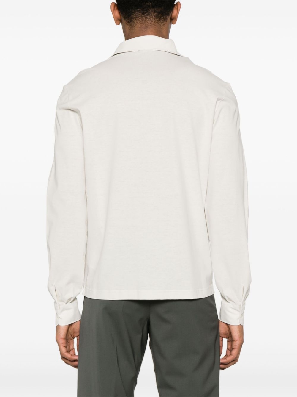 spread-collar cotton shirt - 4