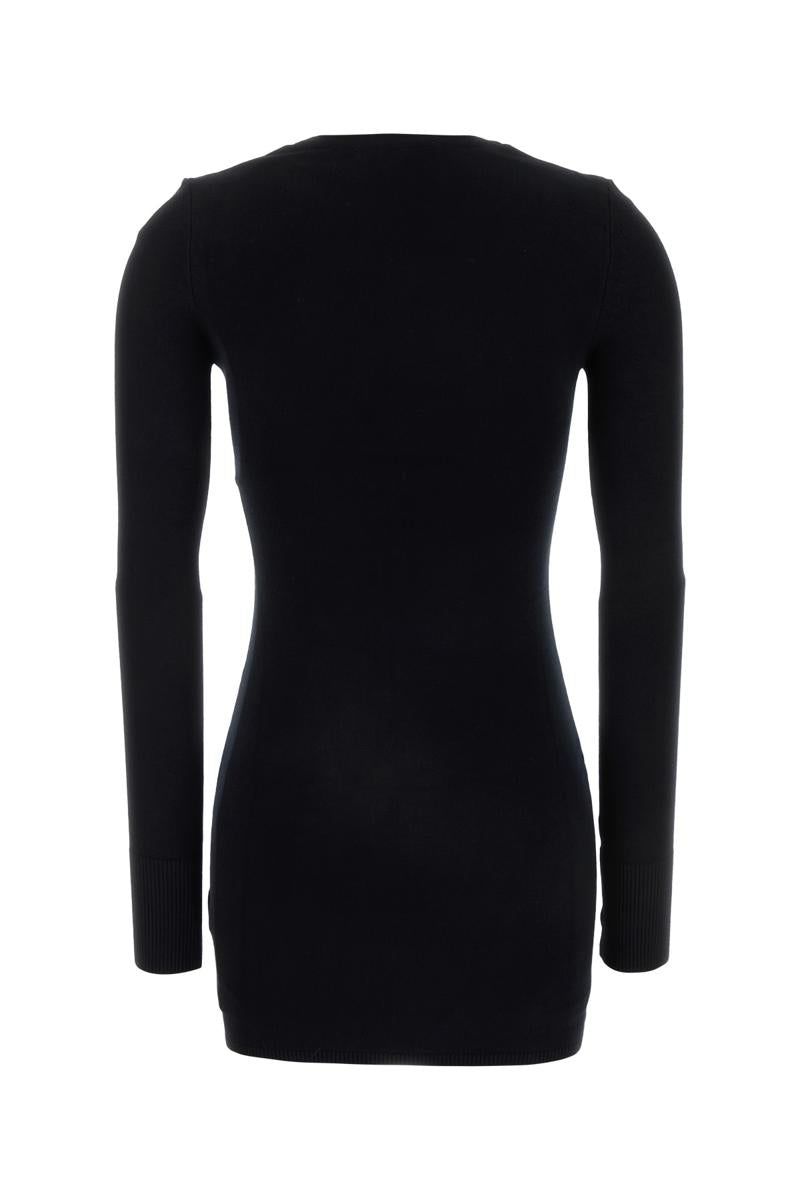 Marine Serre｜DRESSES (WDR274ACKNI0511 BK99) Marine Serre Black Draped Midi Dress In Bk99 Black | ModeSens