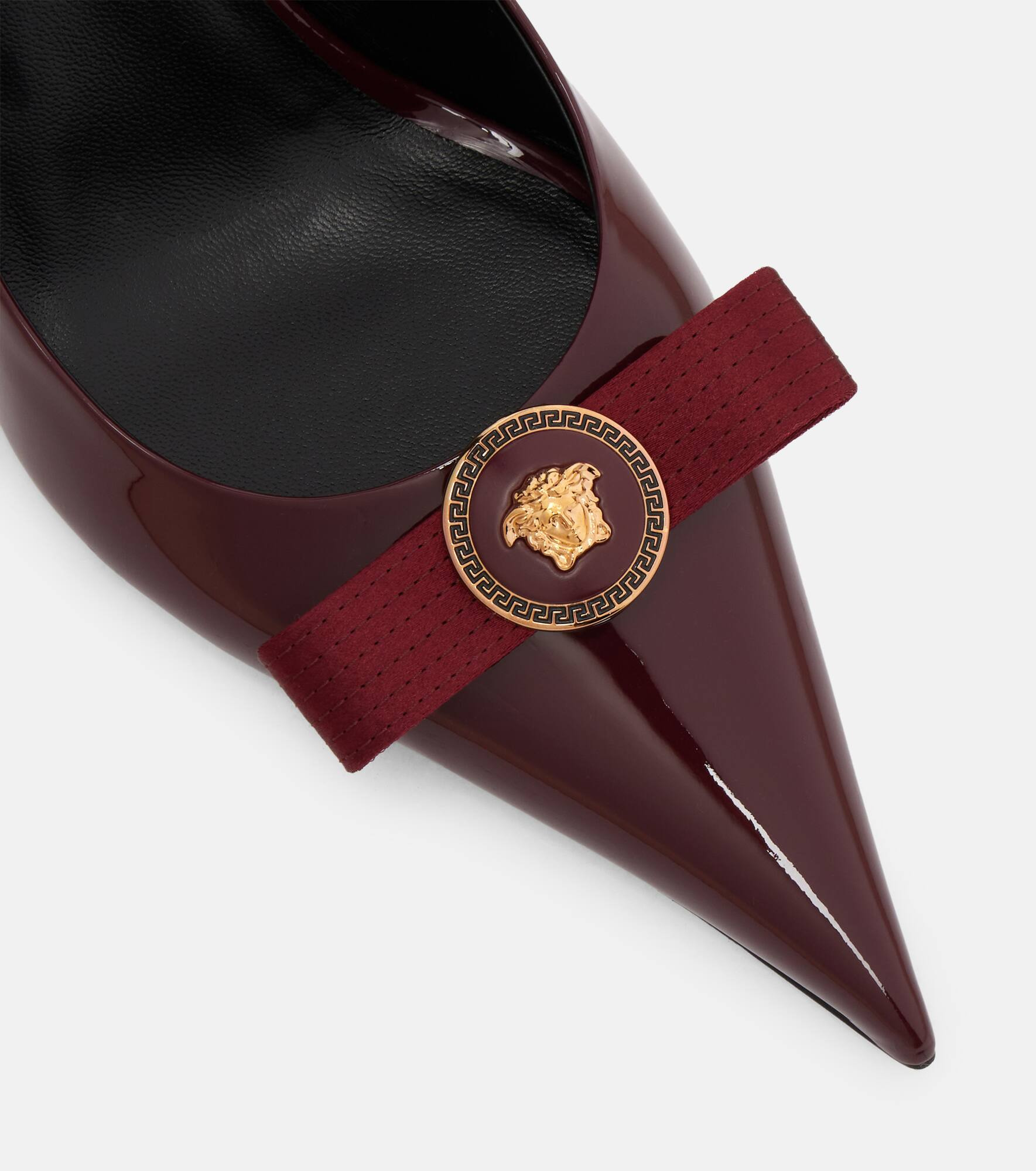 Gianni Ribbon 85 patent leather slingback pumps - 5