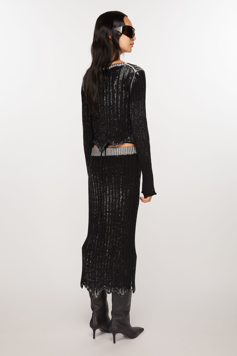 Rib skirt - Black/white 4