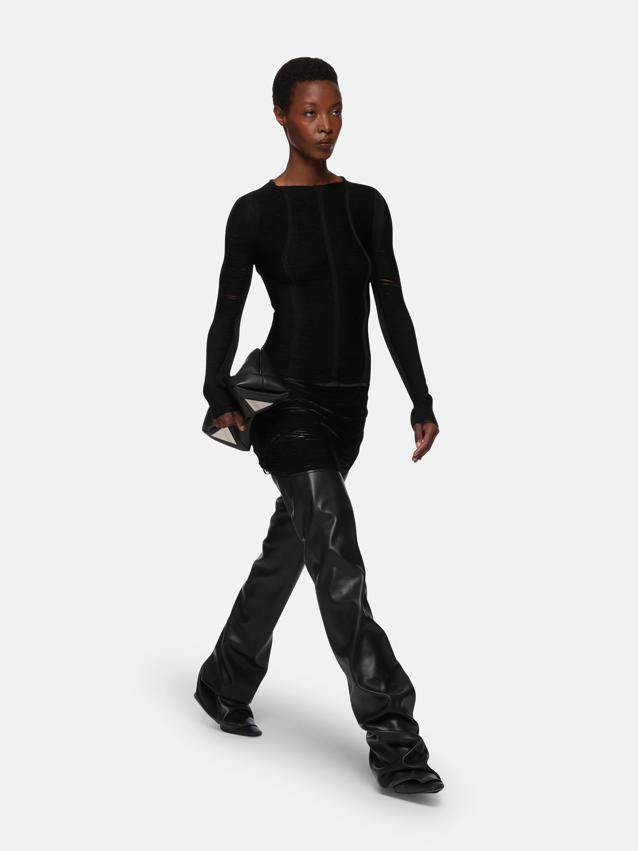 BLACK MIDI SKIRT - 4