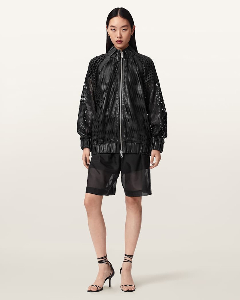 DUAL RELAXED FIT LEATHER BOMBER JACKET 4