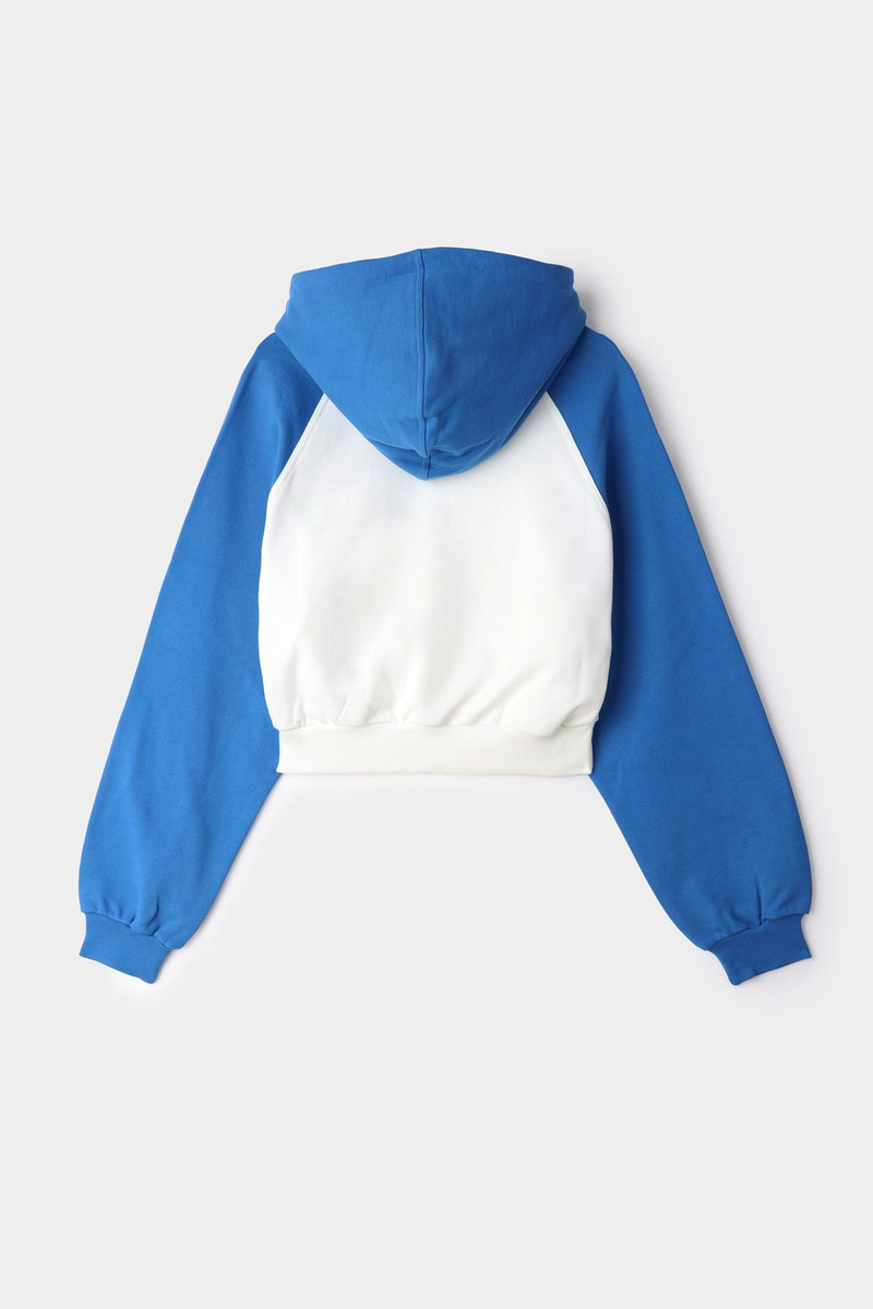 SUNNEI CROPPED HOODIE / dust & blue outlook