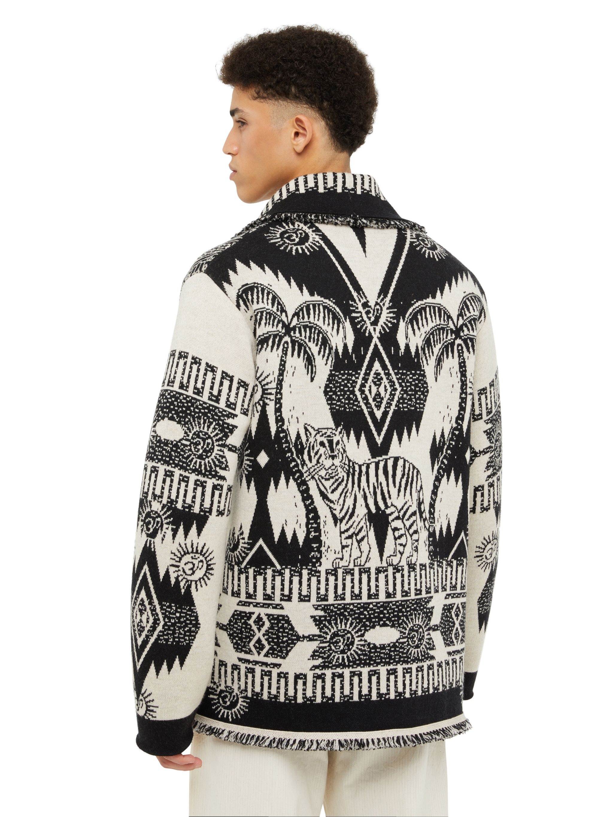 Wood Block Ibrid Jacquard Cardigan - 8