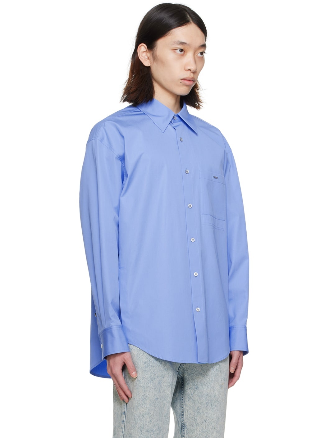 Blue Chest Pocket Shirt - 2