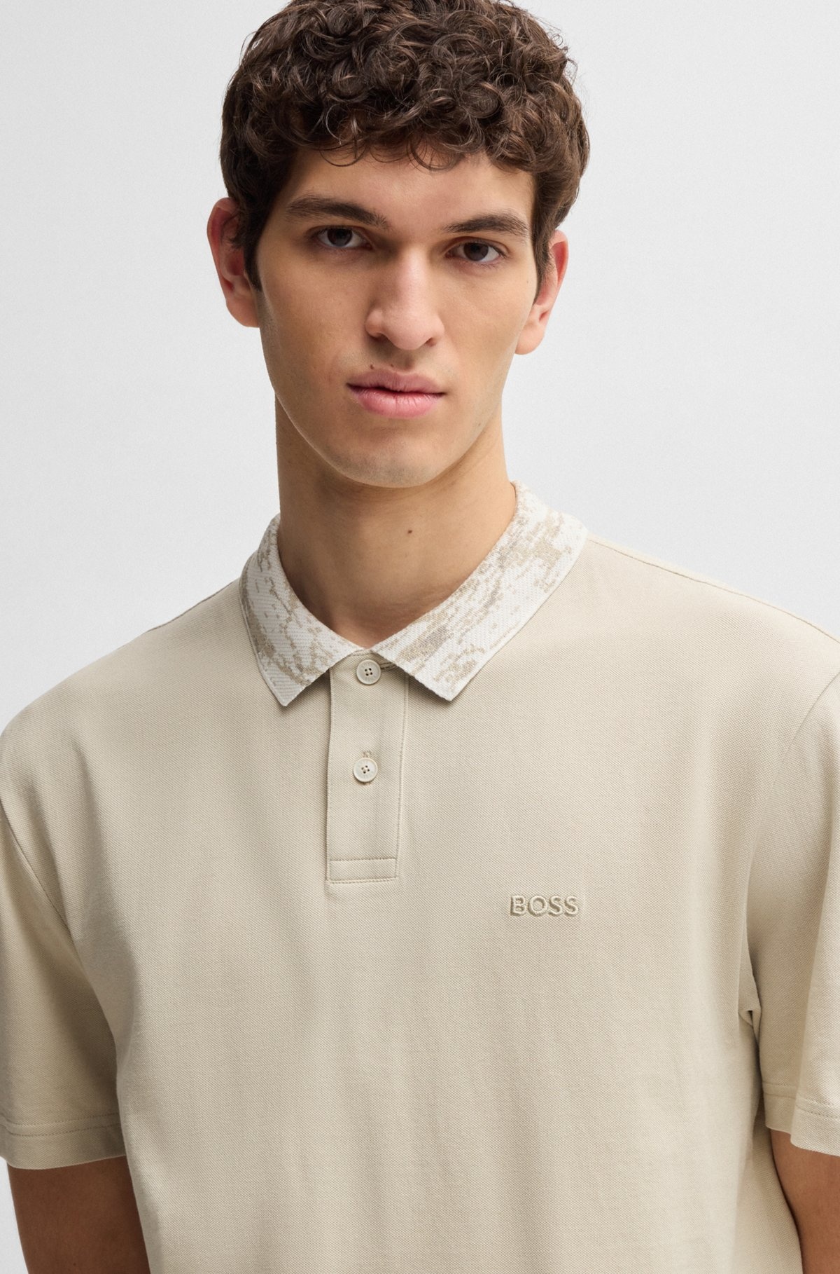 RELAXED-FIT COTTON-PIQUÉ POLO SHIRT WITH COLLAR ARTWORK - 3