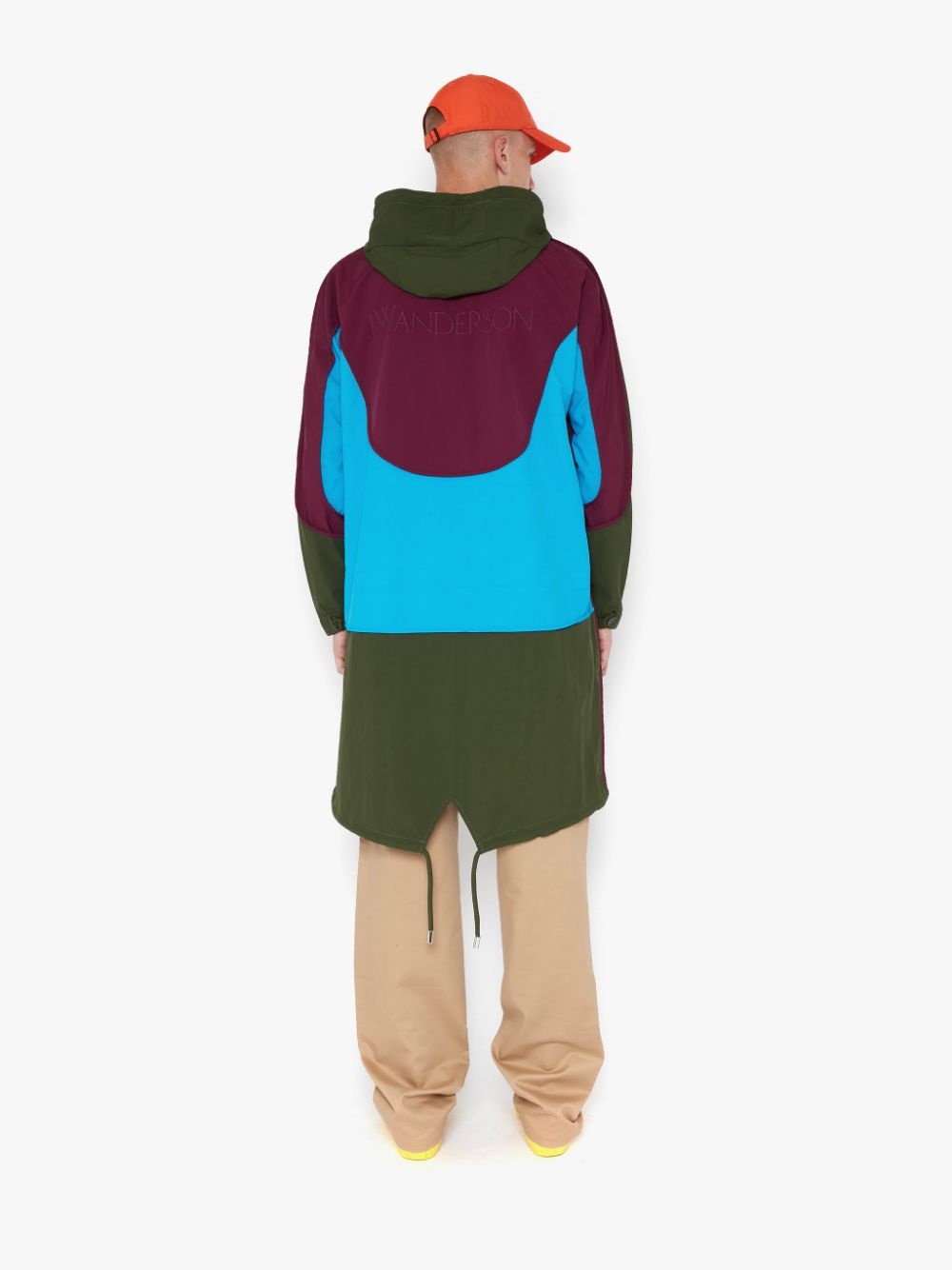LONG COLOUR BLOCK PARKA COAT - 4