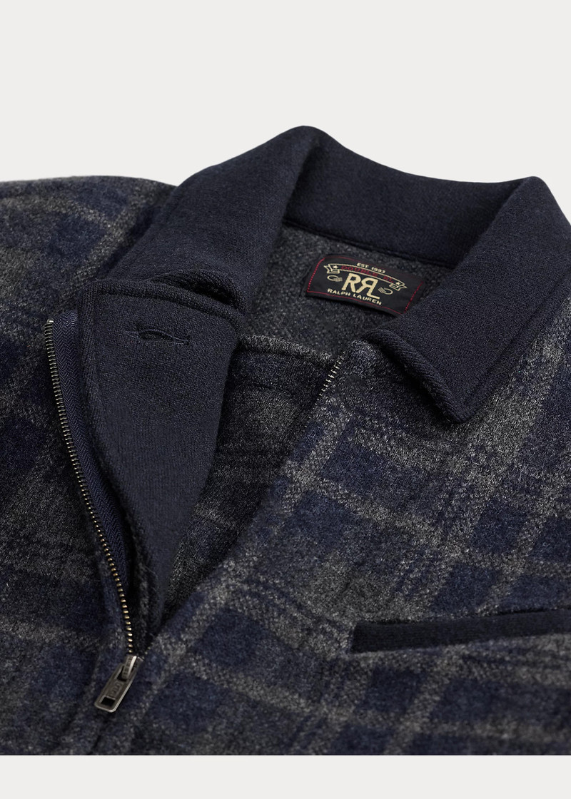 Plaid Wool Sweater Jacket 3