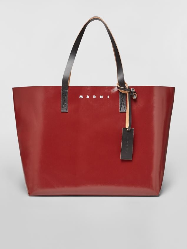 POP POIS PRINT PVC SHOPPING BAG WITH CALFSKIN HANDLES - 3