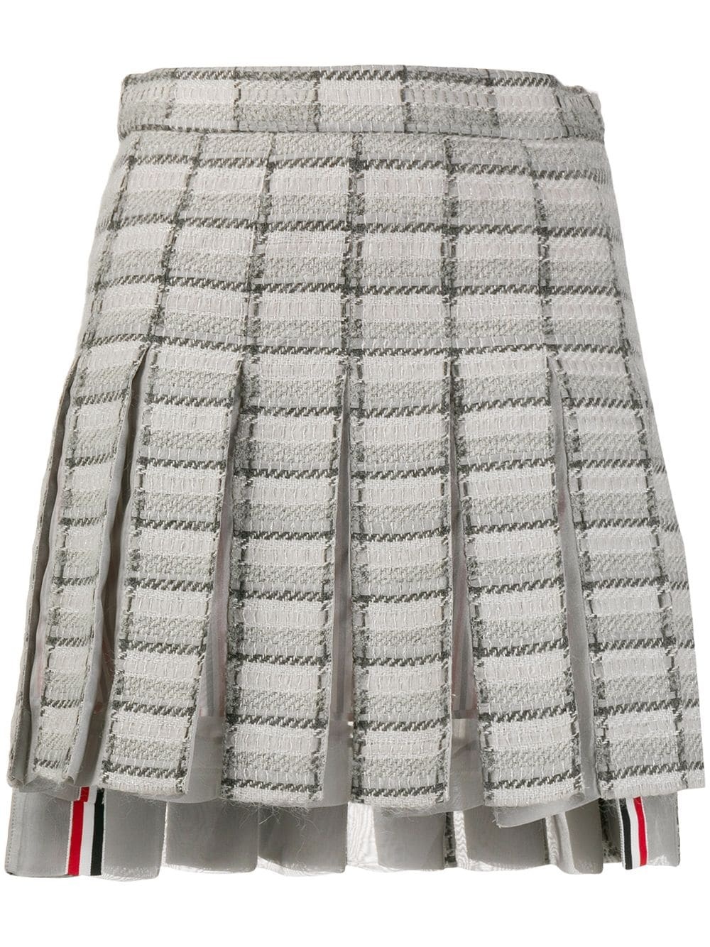 pleated checked skirt - 1