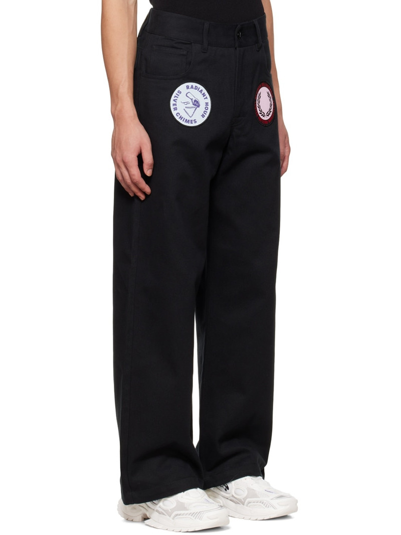 Black Fred Perry Patched Jeans 2