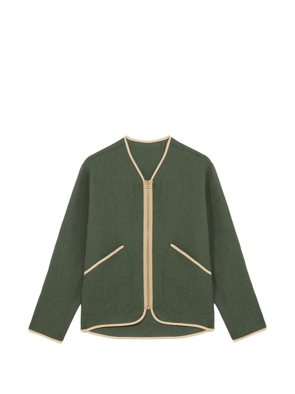 Sherpa contrast-trim zip jacket - 1