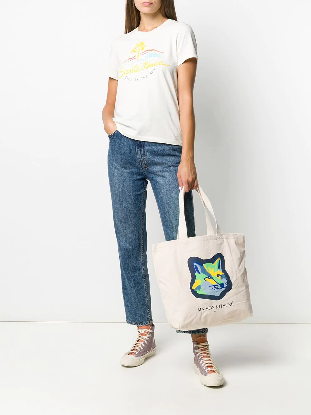 fox head-print tote bag - 2