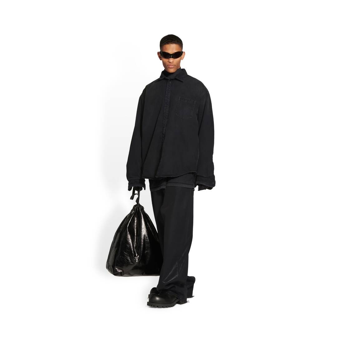 Padded Shirt in Black - 2