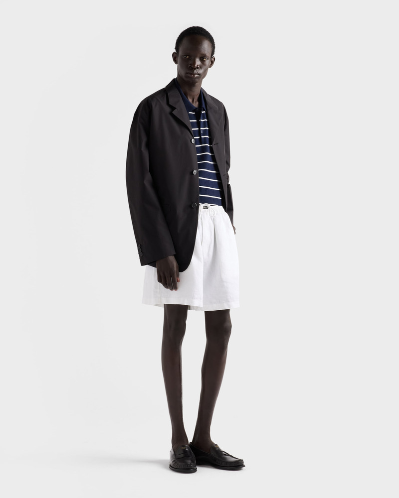 Prada Short-sleeved striped cotton polo shirt outlook