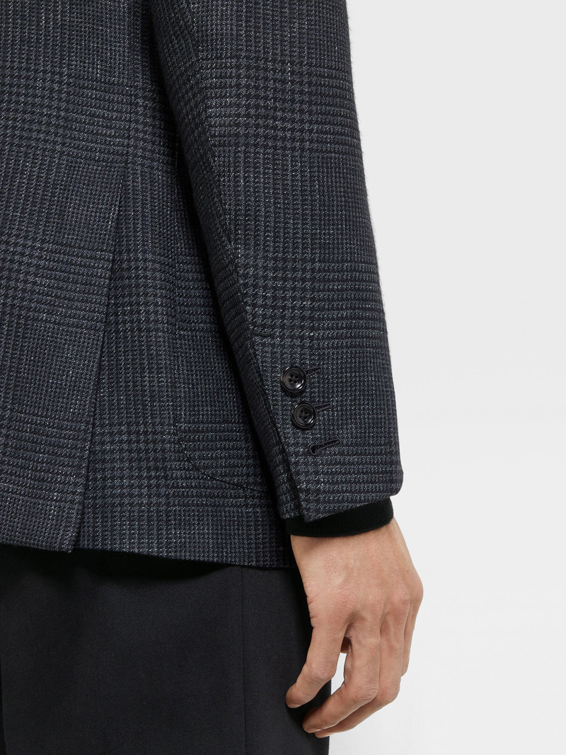 GREY AND BLACK SILK CASHMERE AND LINEN JACKET 3