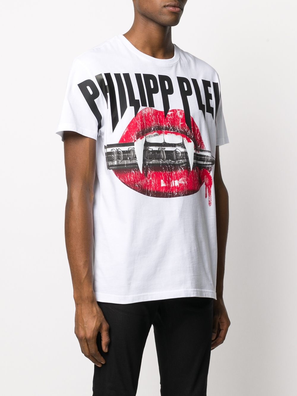 vampire logo printed cotton T-shirt - 3