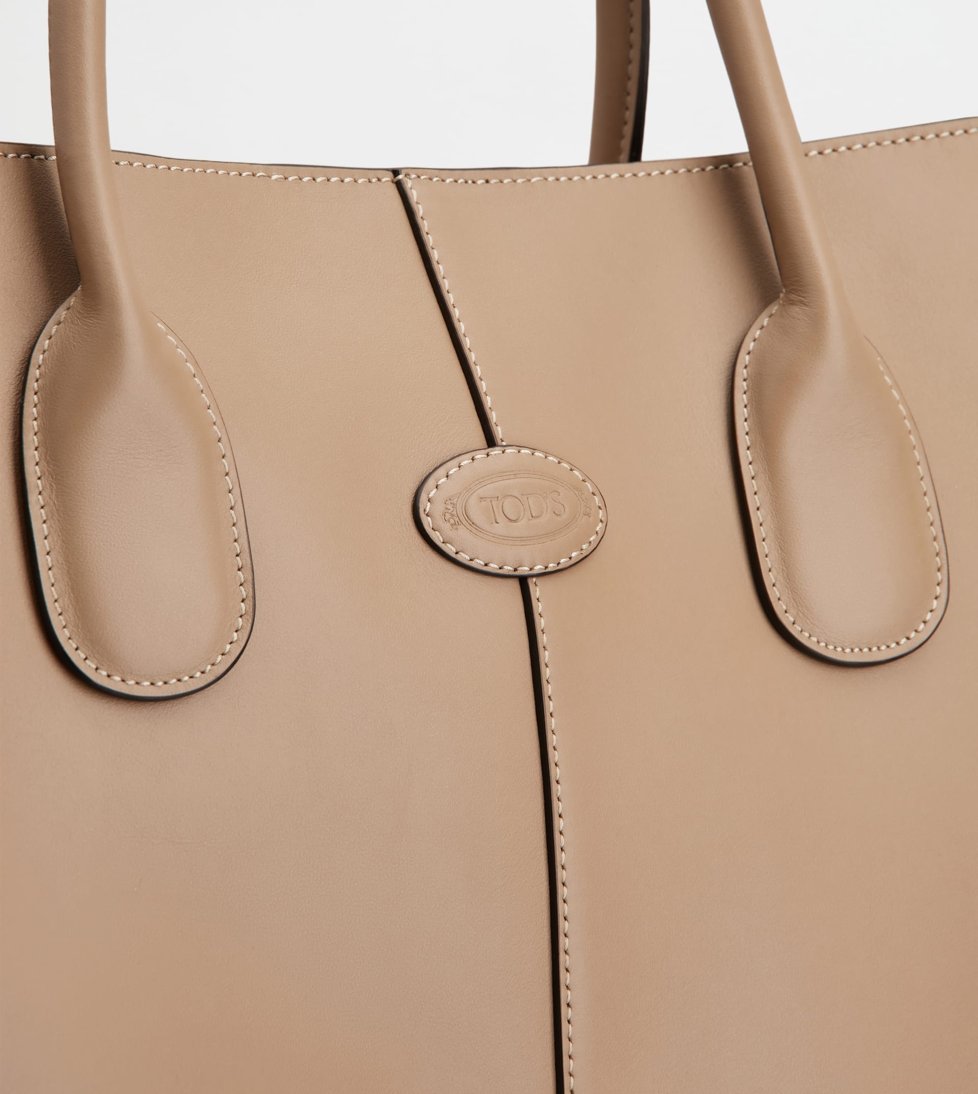TOD'S DI BAG TOTE BAG IN LEATHER E SHEARLING MEDIUM - BEIGE - 6